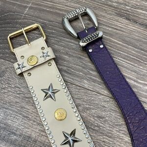 Silver Star & Coin Belt and purple belt bundle (M/L)